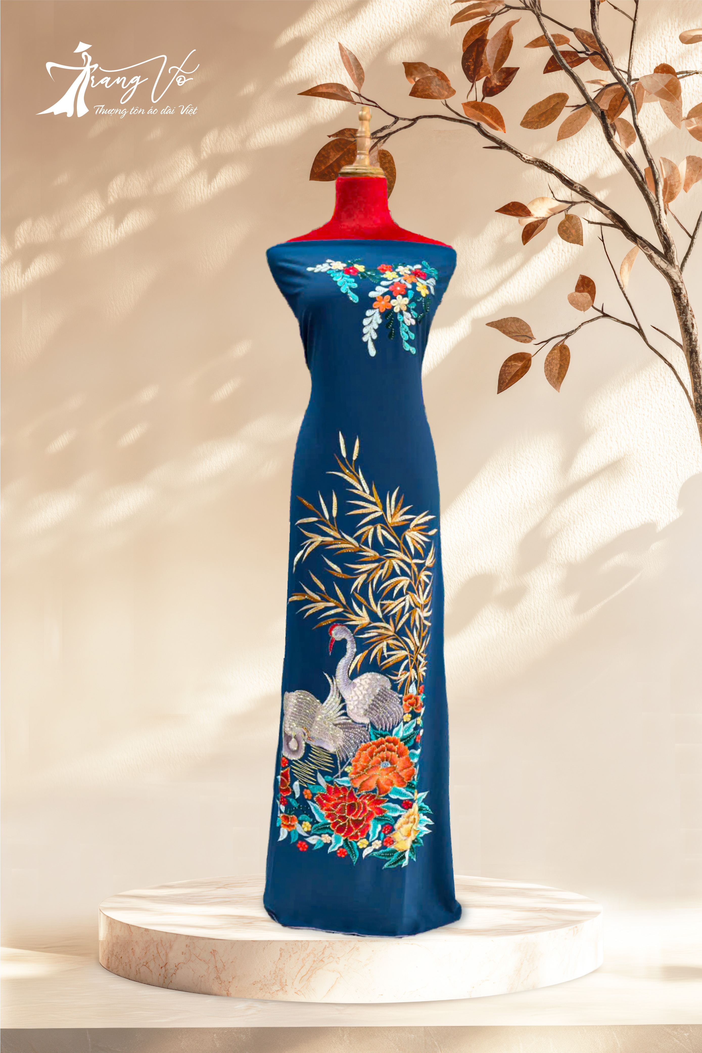 LEN Ý THÊU ÉP ĐÁ SWAROVSKI CAO CẤP #03112415